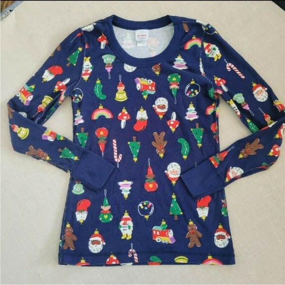 Hanna Anderson Holiday Christmas Ornaments Pajama Top - Picture 2 of 3